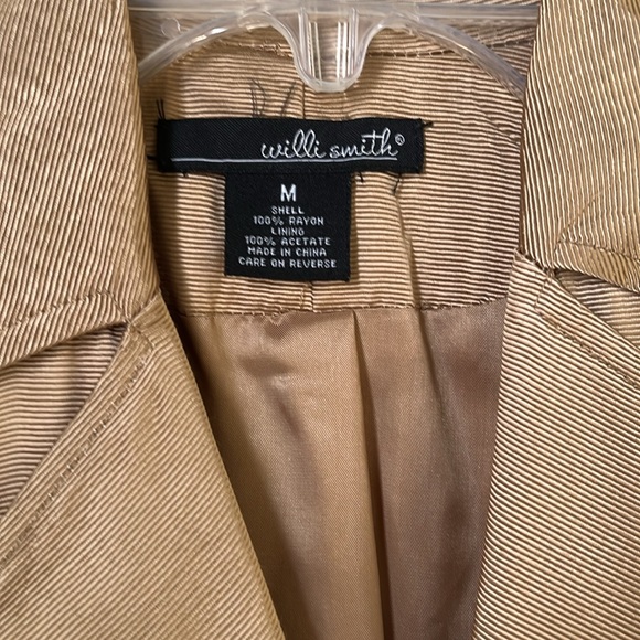 Gold Trench Coat Vintage Willi Smith Evening Prom Size M - Picture 2 of 9
